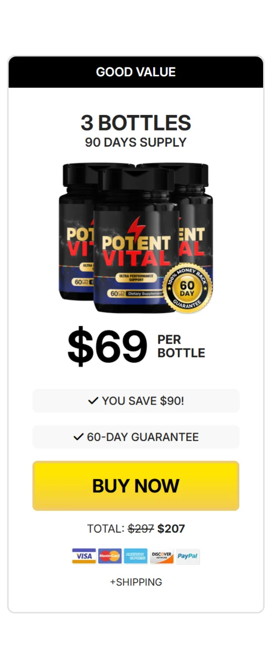 PotentVital™ 3 bottles pricing